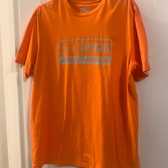 Under Armour Orange Fishing T shirt - Picture 1 of 3